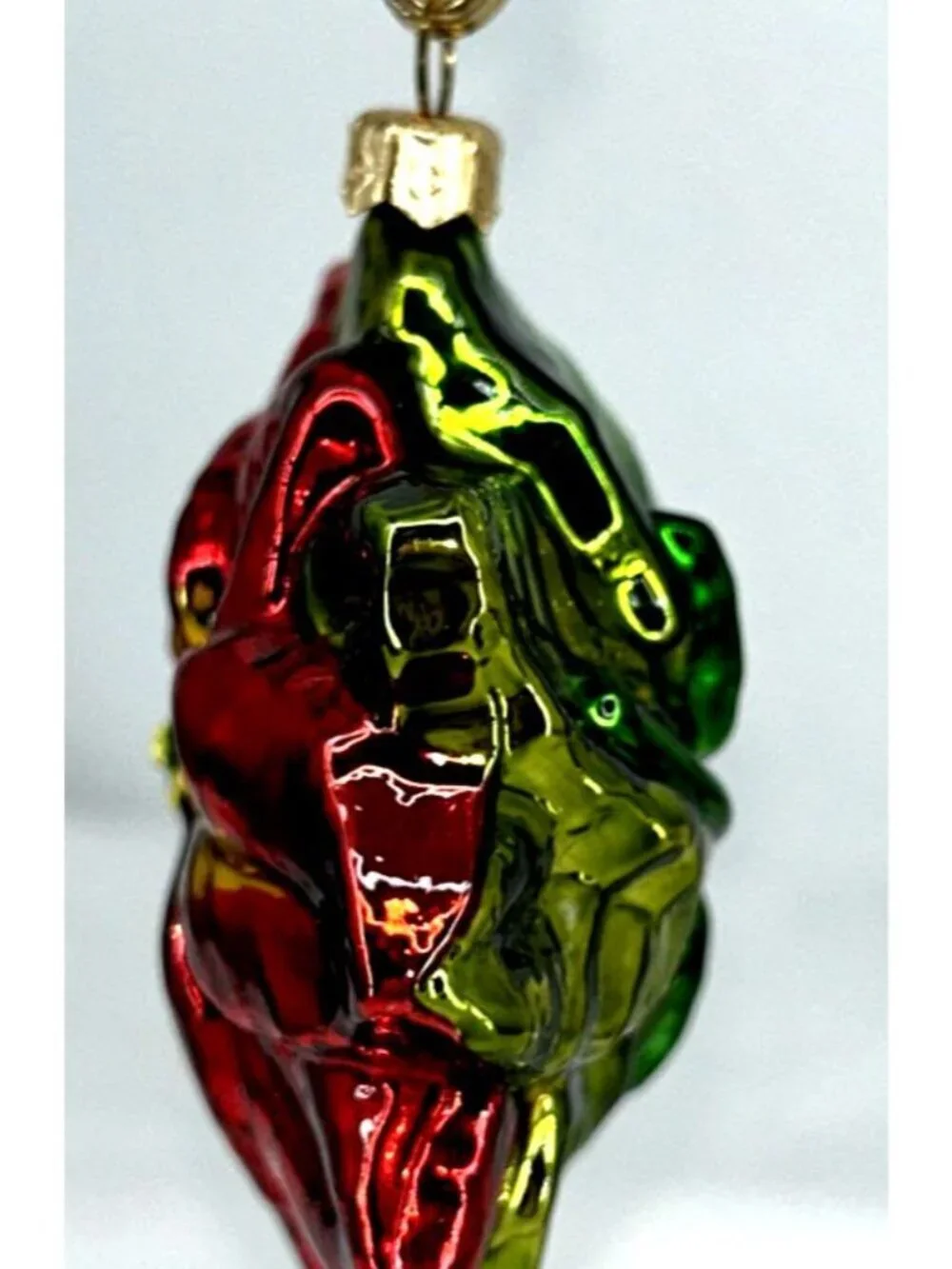Poinsettia Christmas Ornament Hand Blown Glass 3.5 Hawaiian Flower